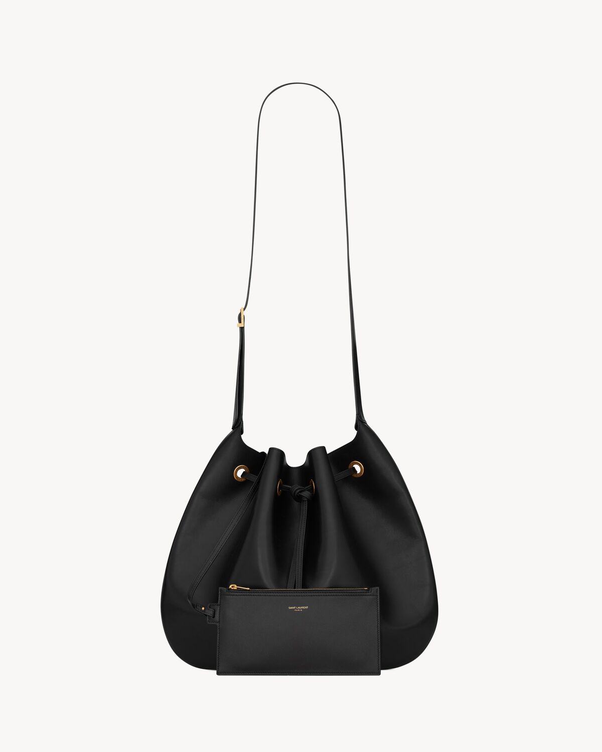 Bolso estilo hobo plano grande PARIS VII de piel lisa