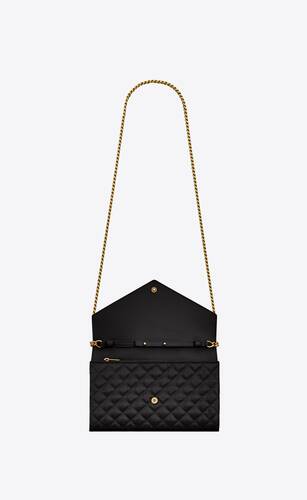 envelope chain wallet in mix matelassé satin