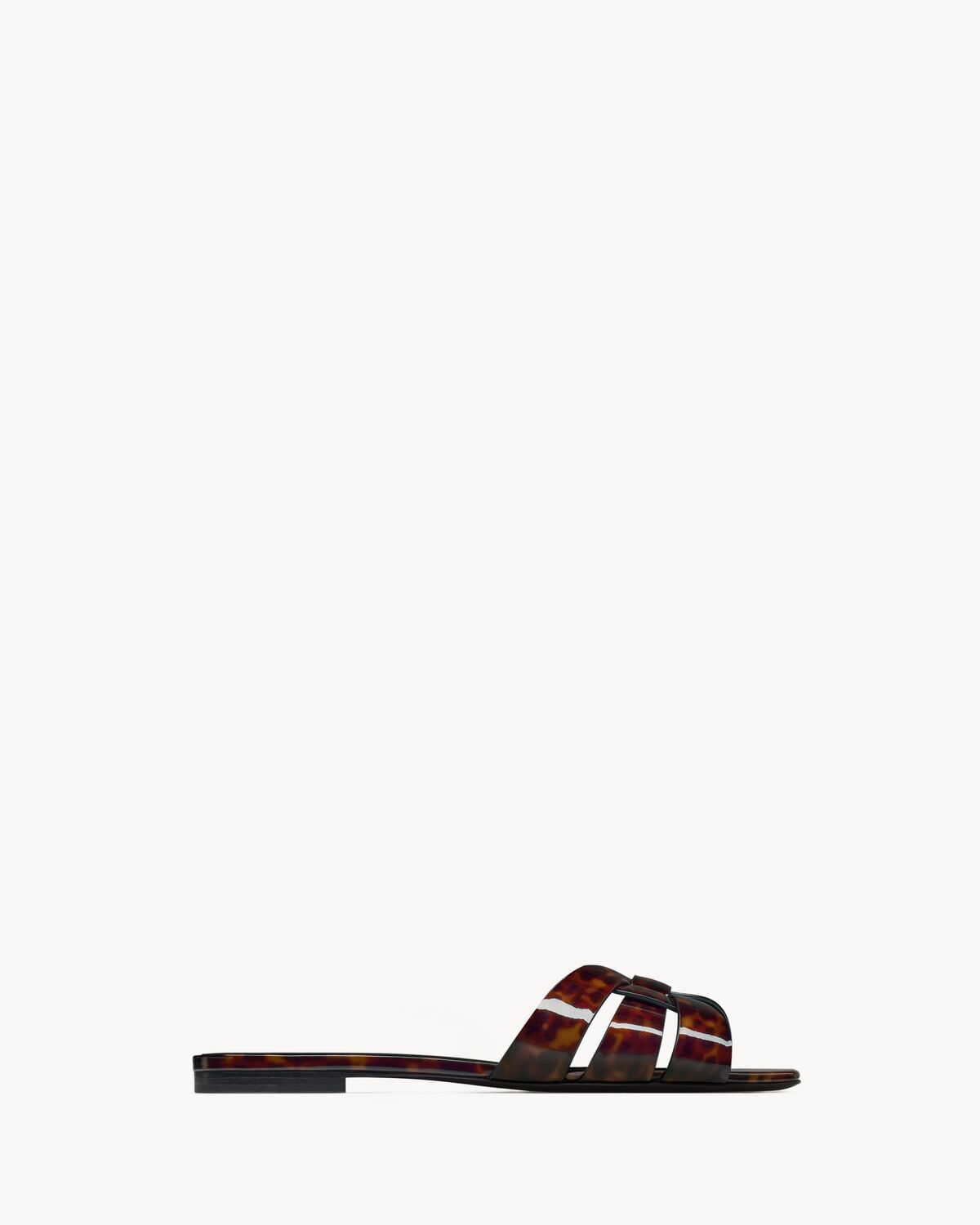 TRIBUTE mules in tortoiseshell patent leather