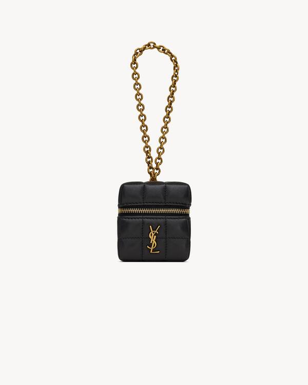 CASSANDRE MATELASSÉ CARRÉ Mini-Cube mit Kette aus Lammleder