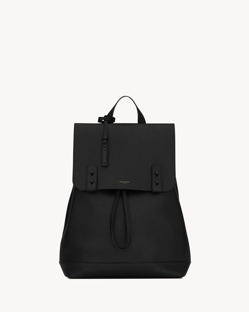 Saint Laurent Sac de Jour Backpack in Grained Leather - Black - Men