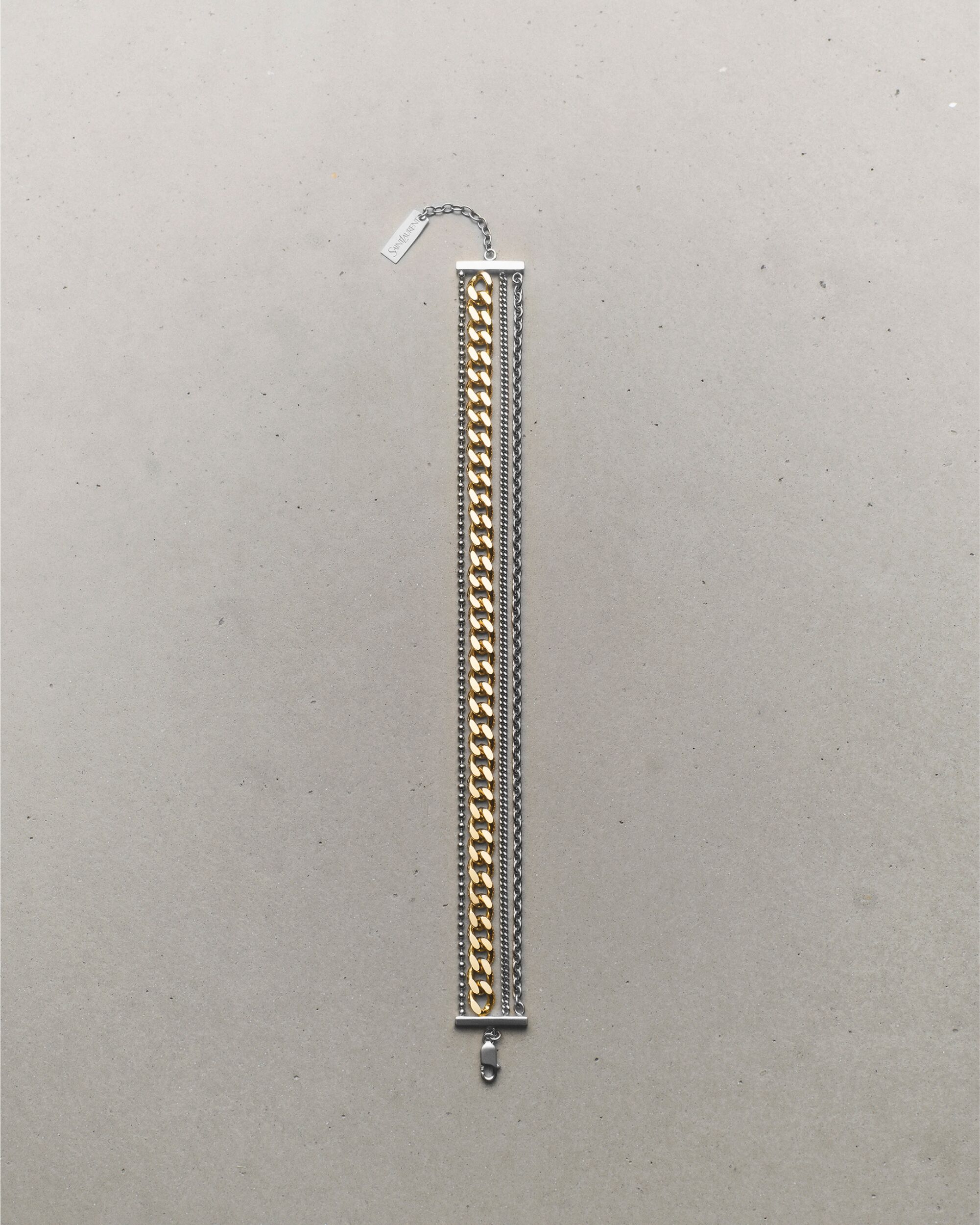 Pulsera de varias cadenas de oro gris de 18 kt y oro amarillo de 18 kt