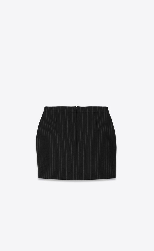 Mini skirt in rive gauche striped wool flannel
