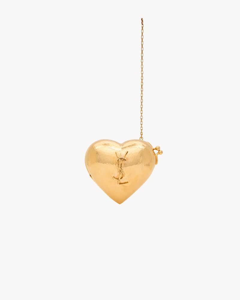 EVENING mini heart minaudière in brass