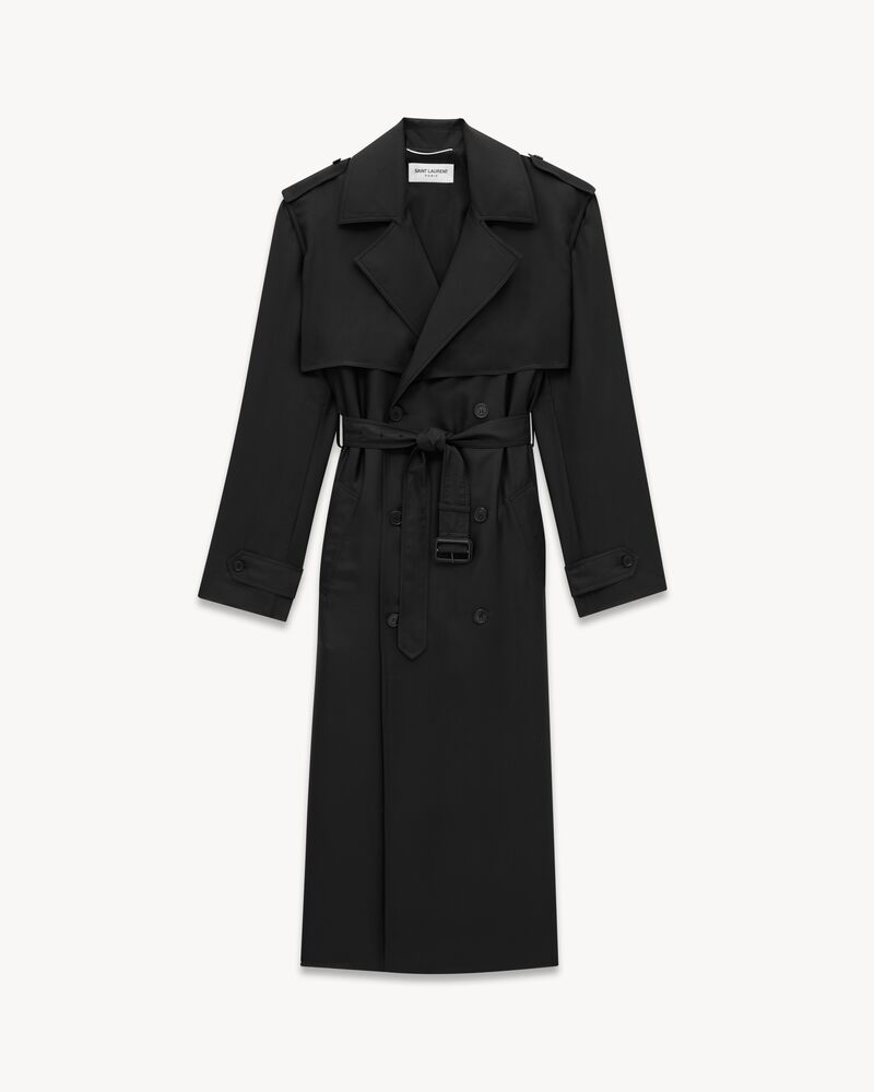 trench coat in silk 