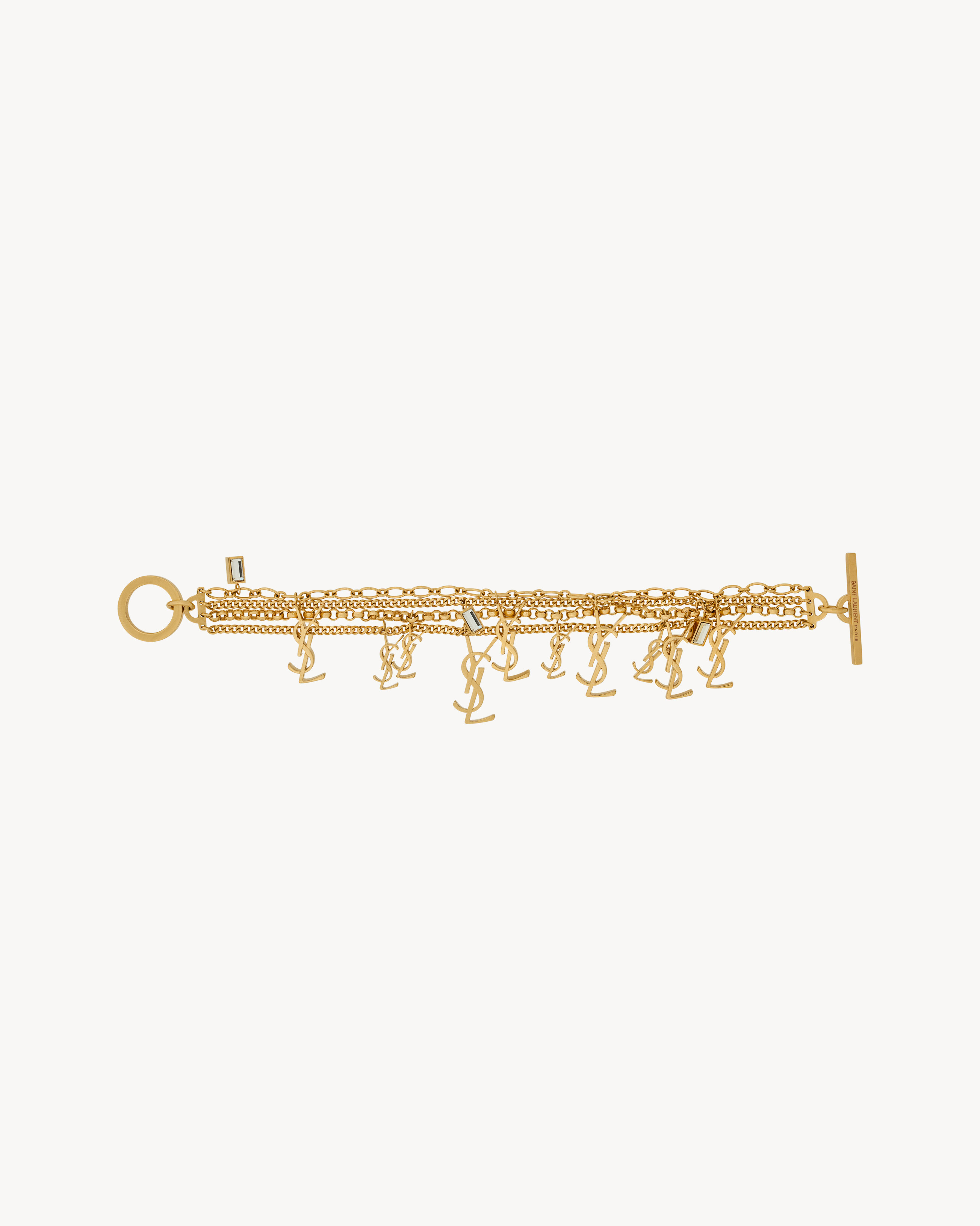 CASSANDRE multi-chain bracelet in metal and rhinestone