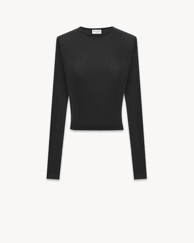 CROPPED TOP IN JERSEY | Saint Laurent | YSL.com