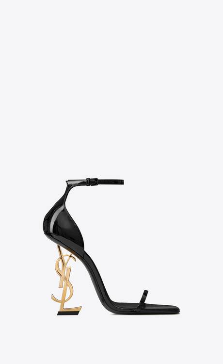 OPYUM Sandals in patent leather with gold-tone heel | Saint Laurent ...