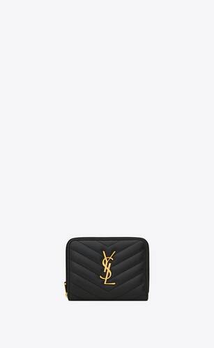 cassandre matelassé compact zip-around wallet in quilted leather