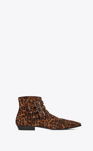 stan stiefel aus wildleder mit leoparden-print