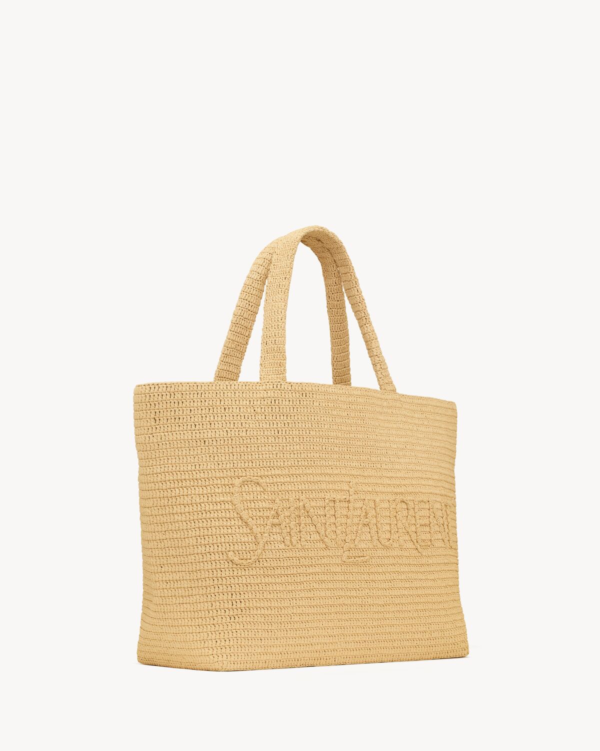 saint laurent tote in raffia