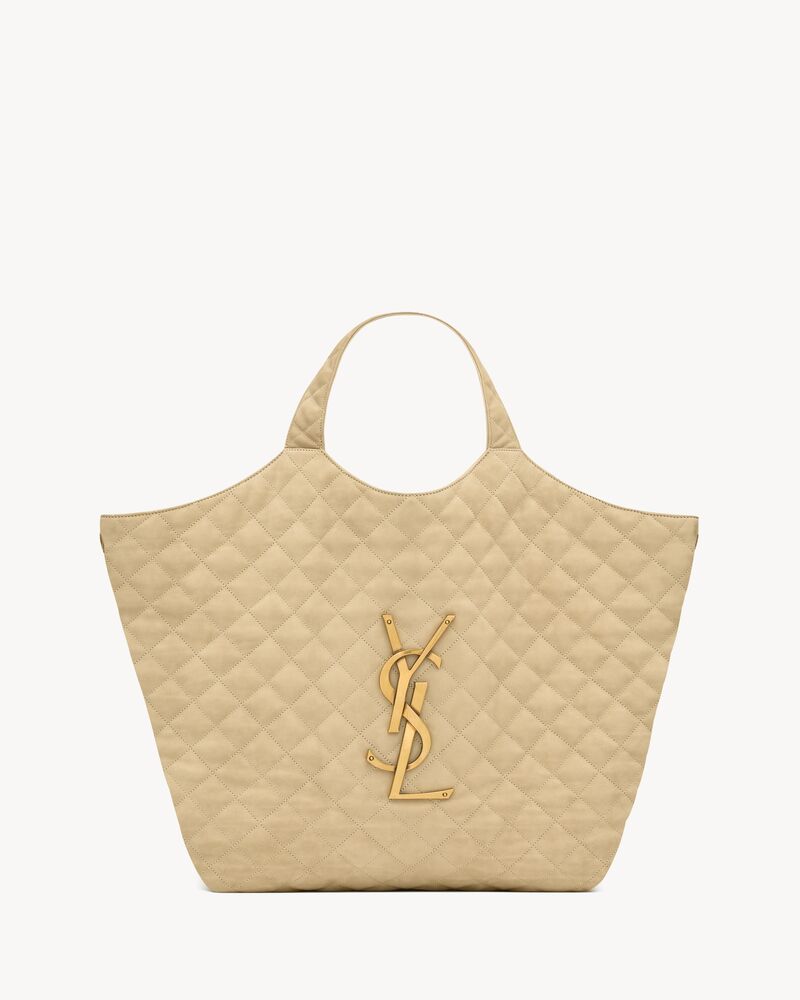 ICARE maxi shopping bag in quilted nubuck suede