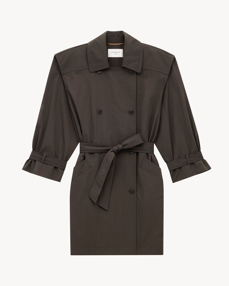 Trench in nylon stropicciato
