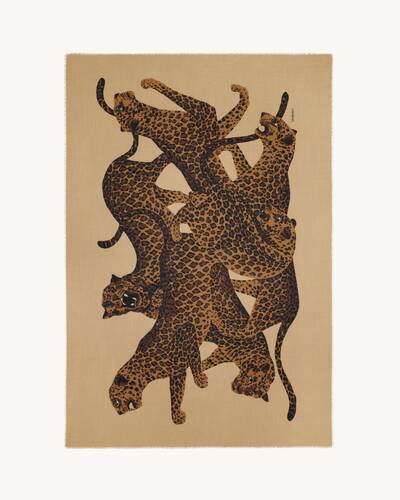 H619 美品 イヴサンローラン レオパード 大判 ストール レディース Thumbnail-8362713Y2009988_A.