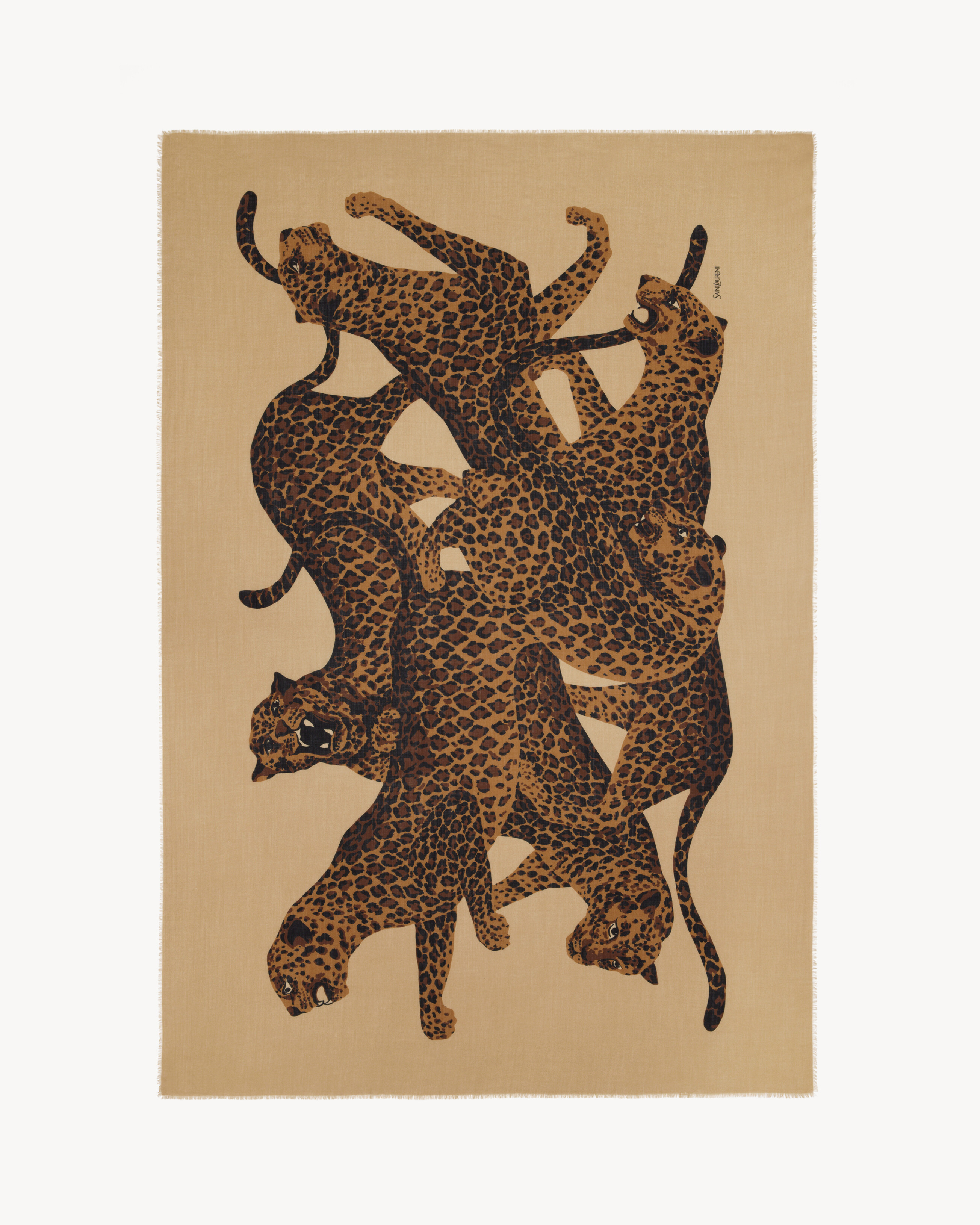 LEOPARD STOLE IN WOOL TWILL