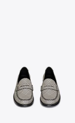 le loafer monogram penny slippers in prince of walles coated canvas 