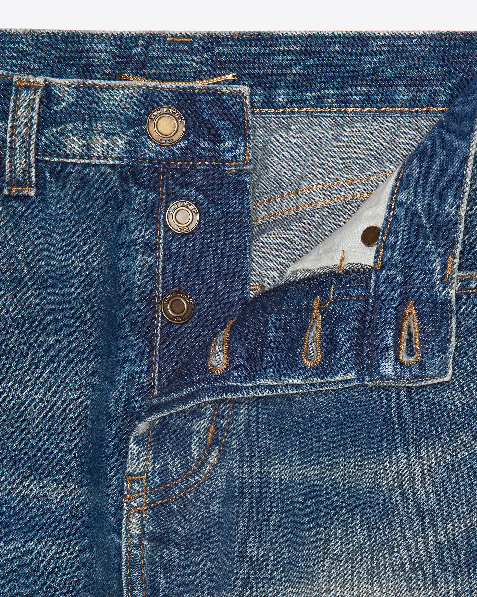 Slim-fit jeans in blue serge denim | Saint Laurent Austria | YSL.com