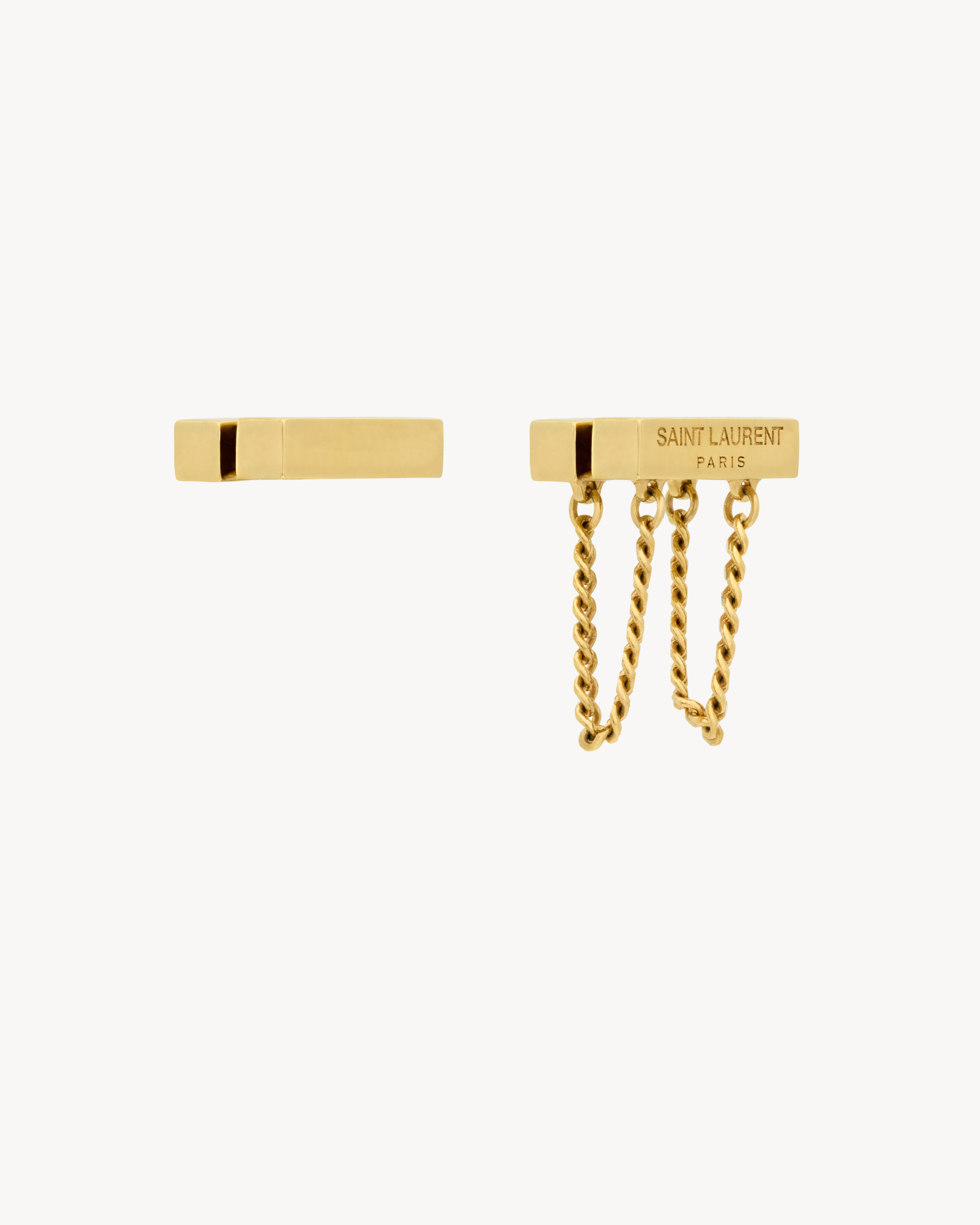 Pendientes Saint Laurent asimétricos de metal