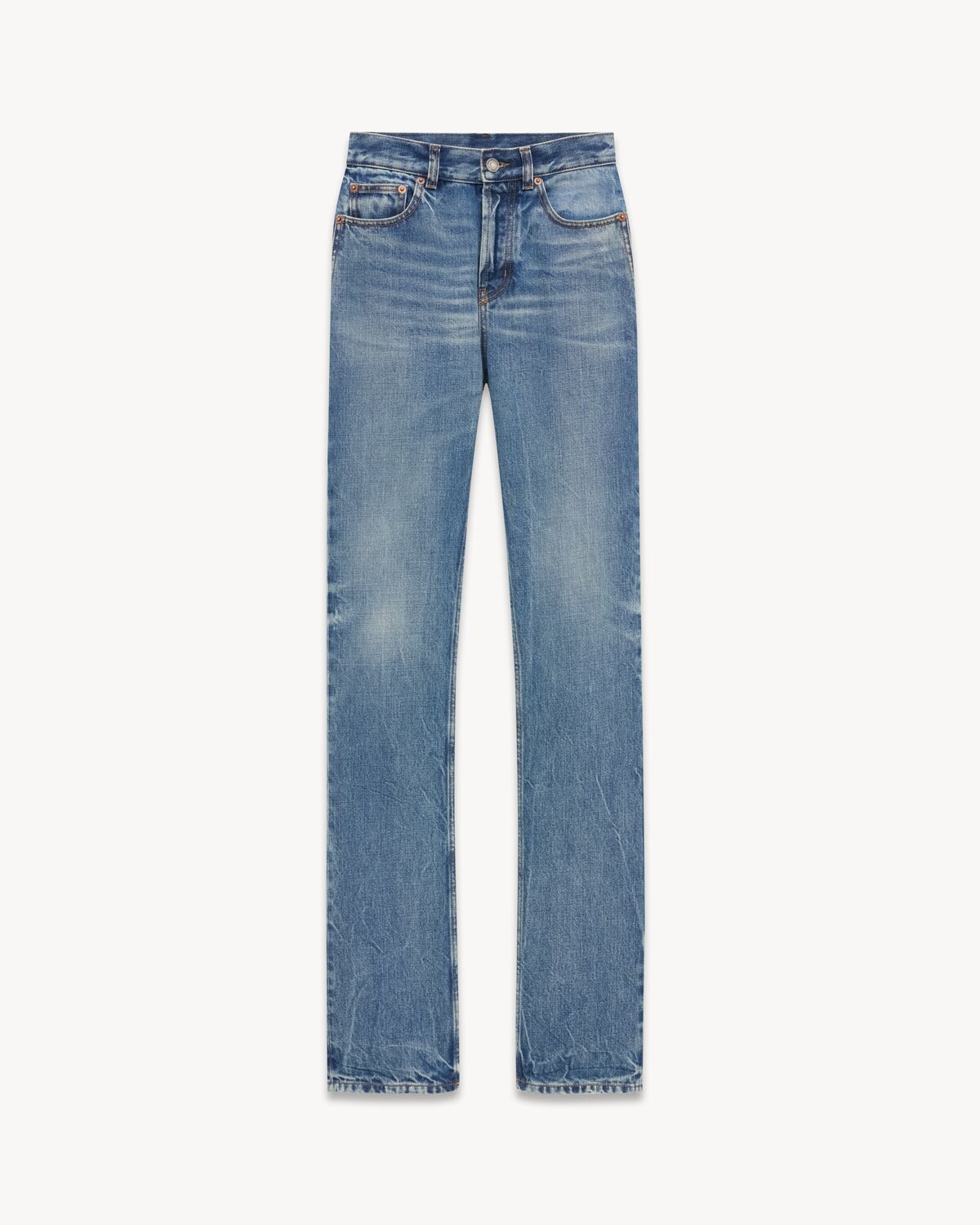 Jeans slim-fit stile anni ‘90 in denim blu anni ‘50