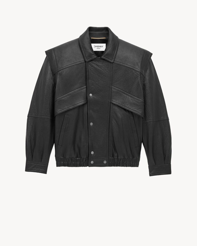 Bomber de piel de cordero con burbujas