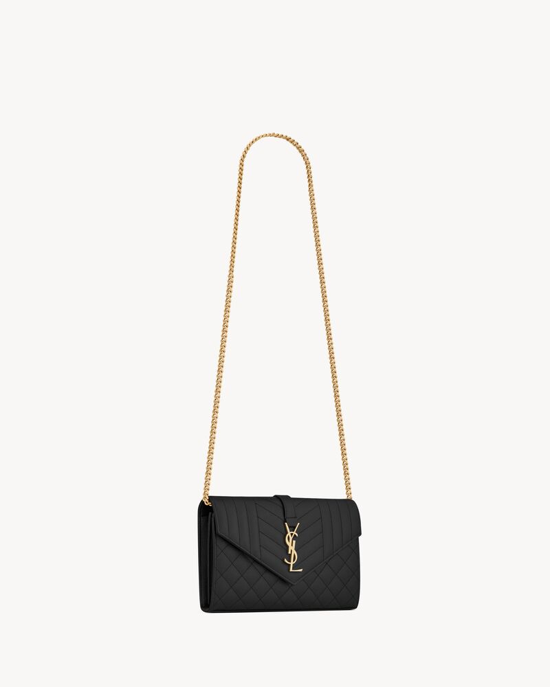 ENVELOPE CHAIN WALLET in MIX MATELASSÉ grain de poudre embossed leather, Saint  Laurent