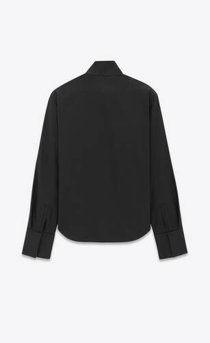 Pleated shirt in cotton poplin | Saint Laurent | YSL.com