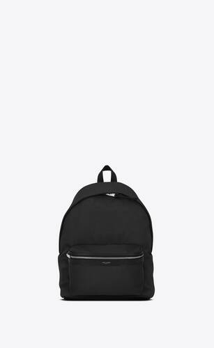 city toy backpack in econyl®, smooth leather and canvas