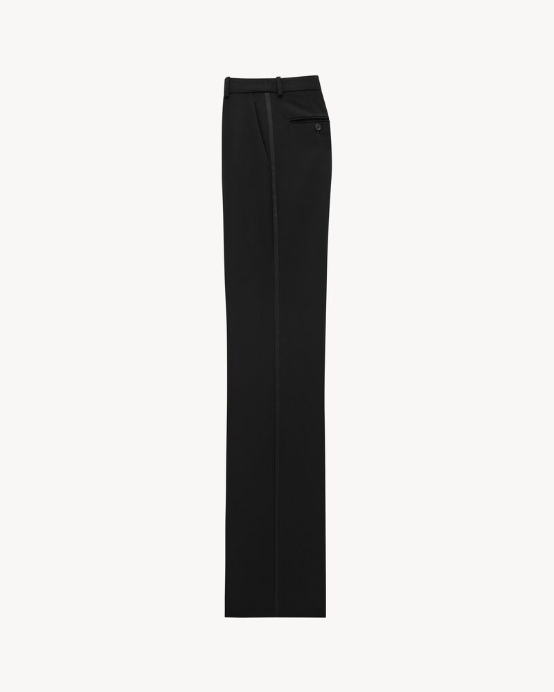 Flared Tuxedo Pants in Grain de Poudre