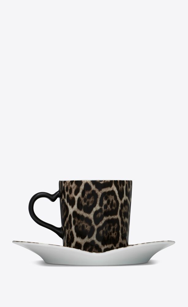 j.l coquet service à café léopard en porcelaine