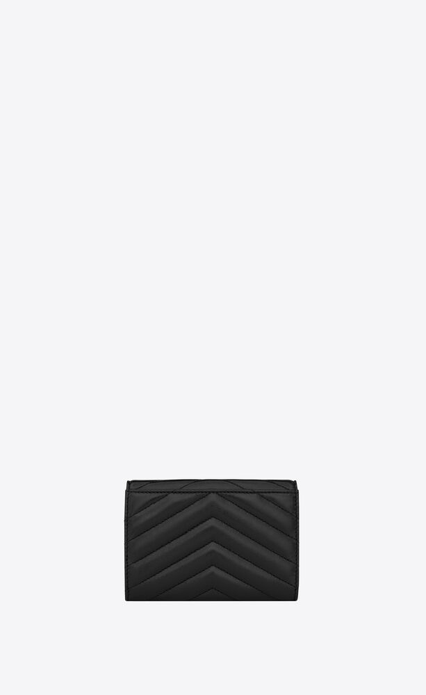 Envelope Small Leather Wallet in Black - Saint Laurent