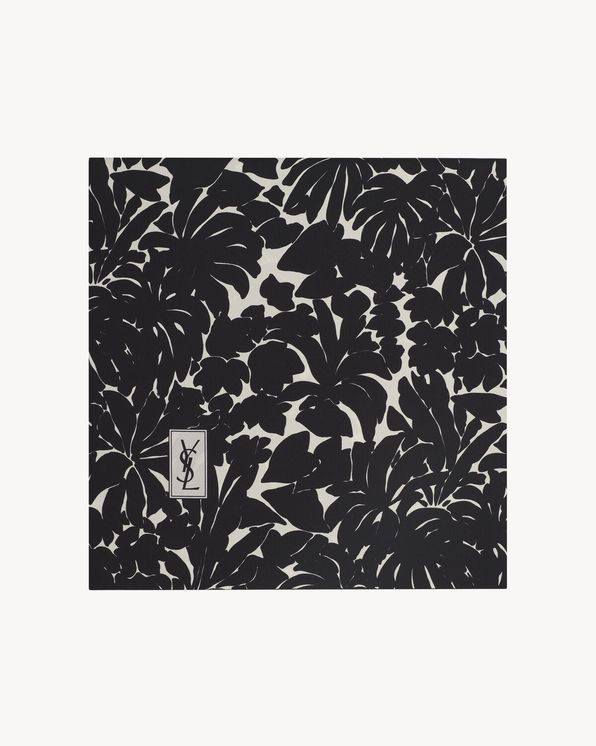 Halstuch mit Blätter-Print aus Seidentwill