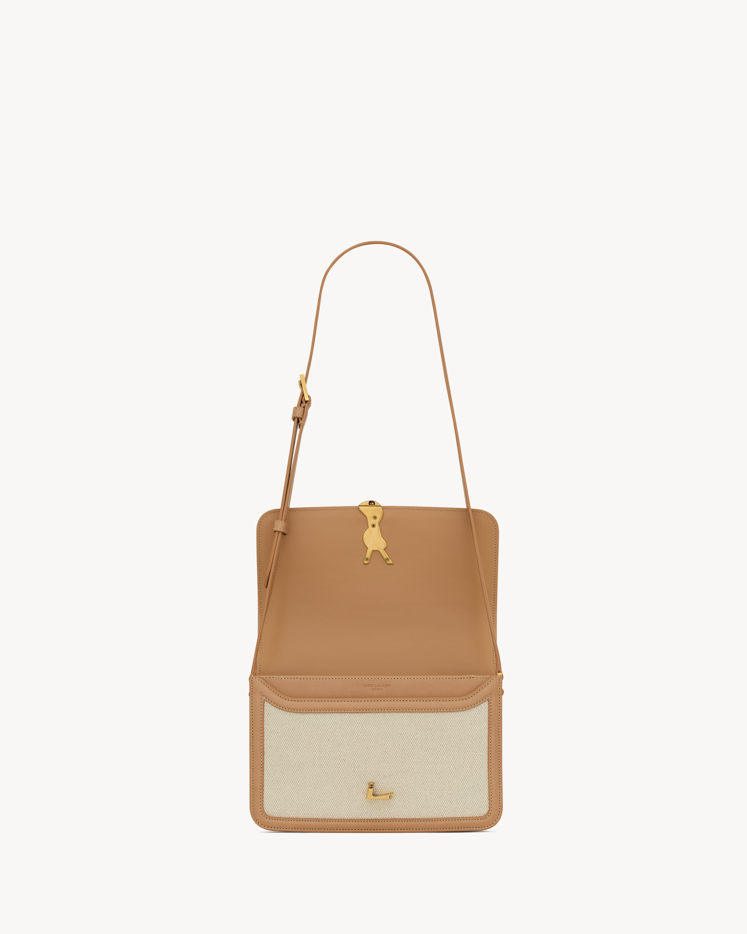 Solferino medium in canvas and vegetable-tanned leather