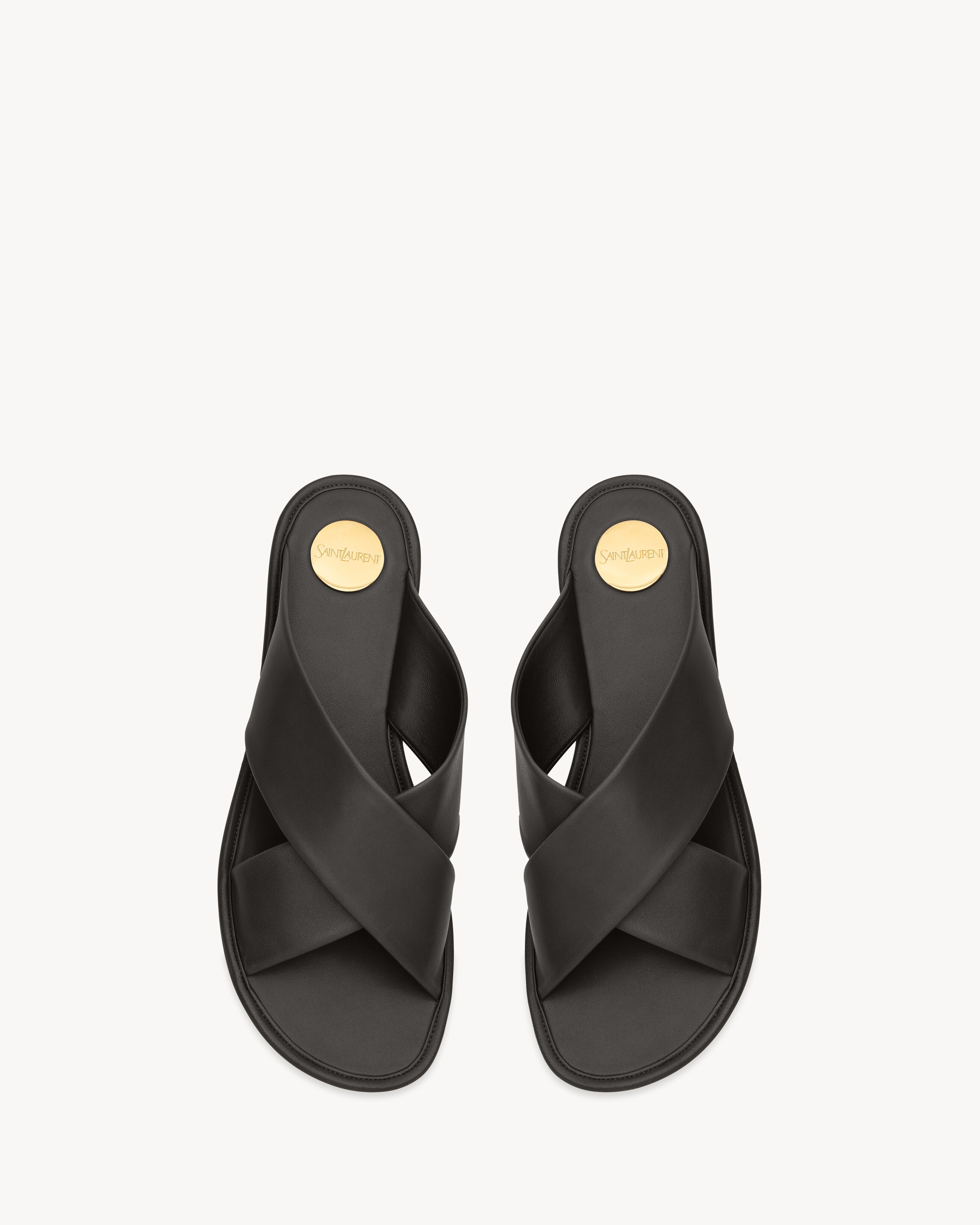 CARLYLE SLIDES in smooth leather