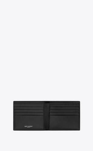 saint laurent east/west wallet in brushed leather
