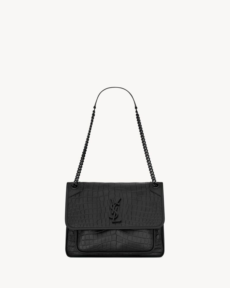 niki medium in crocodile-embossed leather