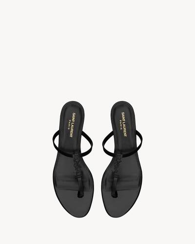 Cassandra leather thong sandals in brown - Saint Laurent | Mytheresa