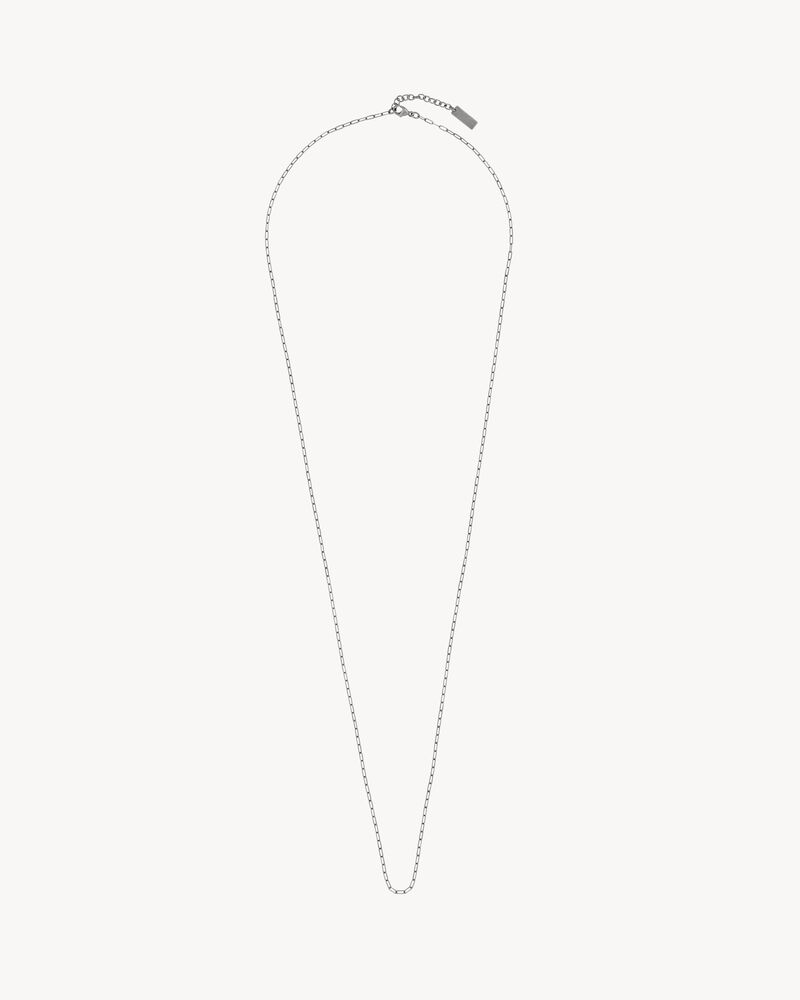 LONG RECTANGULAR CHAIN NECKLACE IN METAL | Saint Laurent | YSL.com