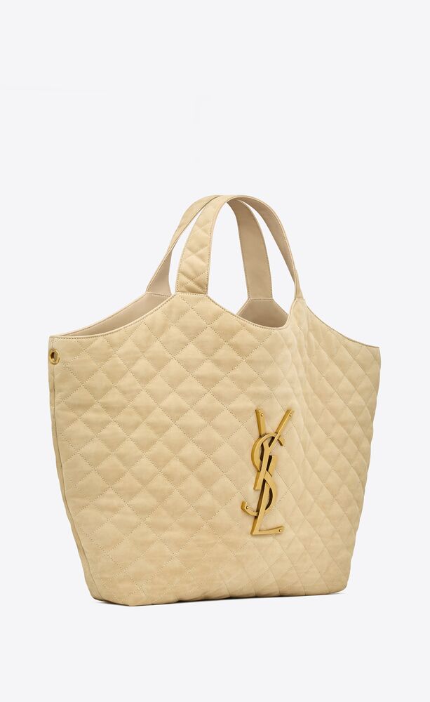 ICARE maxi shopping bag in quilted nubuck suede | Saint Laurent 