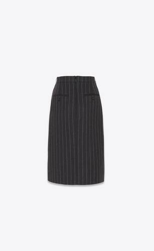 pencil skirt in striped flannel