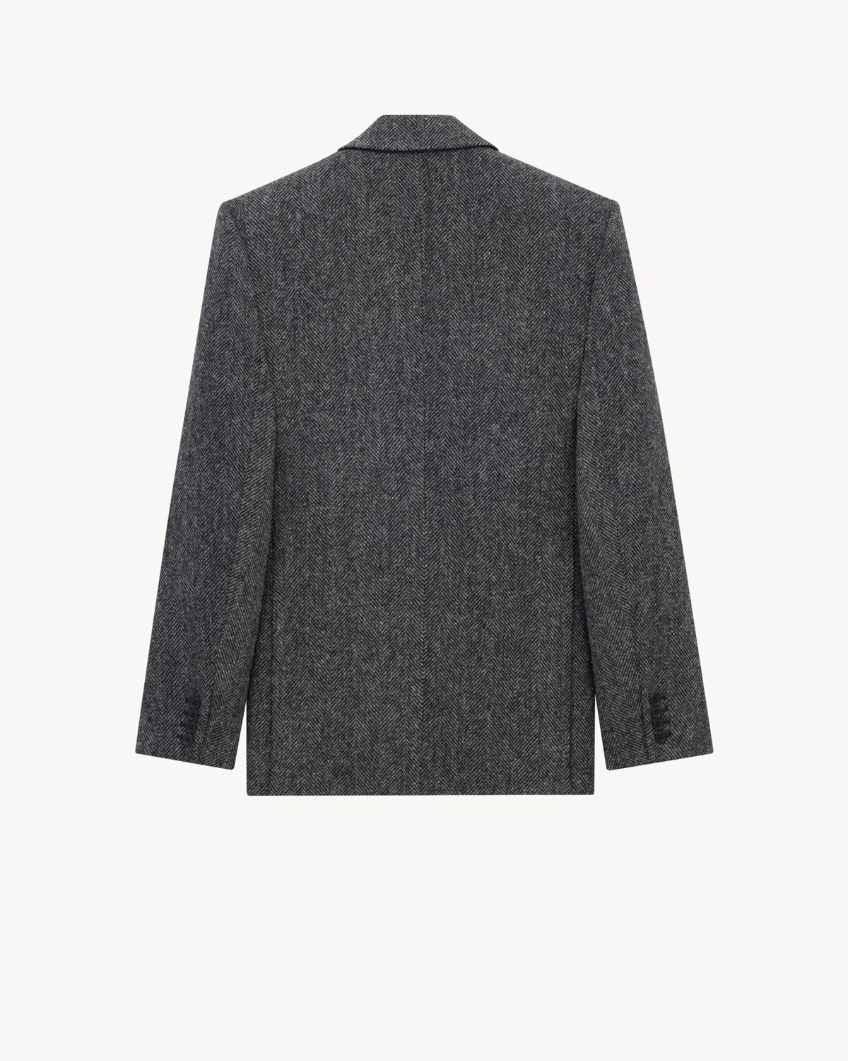 jacket in brushed herringbone wool