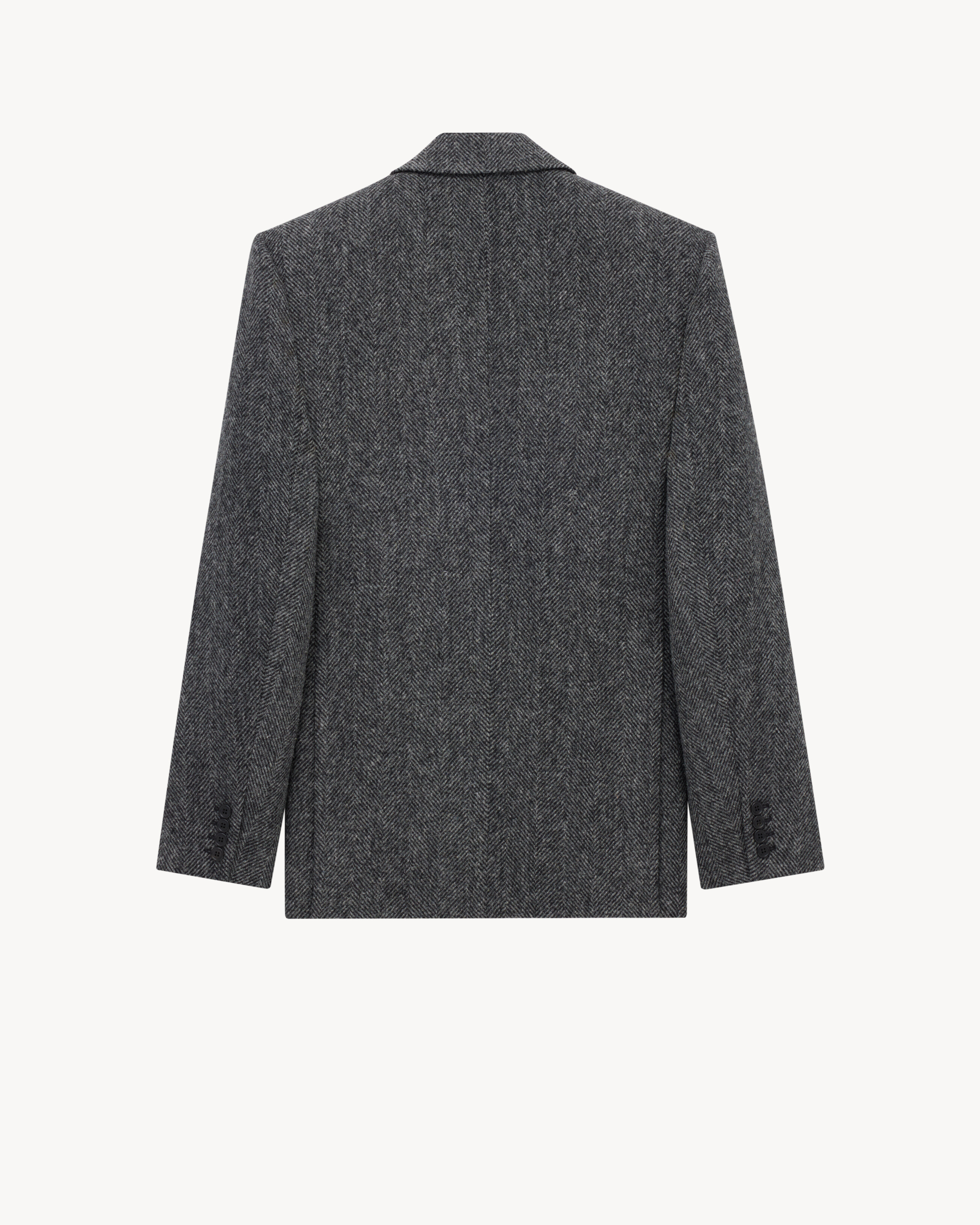 jacket in brushed herringbone wool