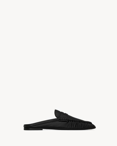 YSL 26S HEELED LOAFERS 100 MM IN YELLOW CALFSKIN