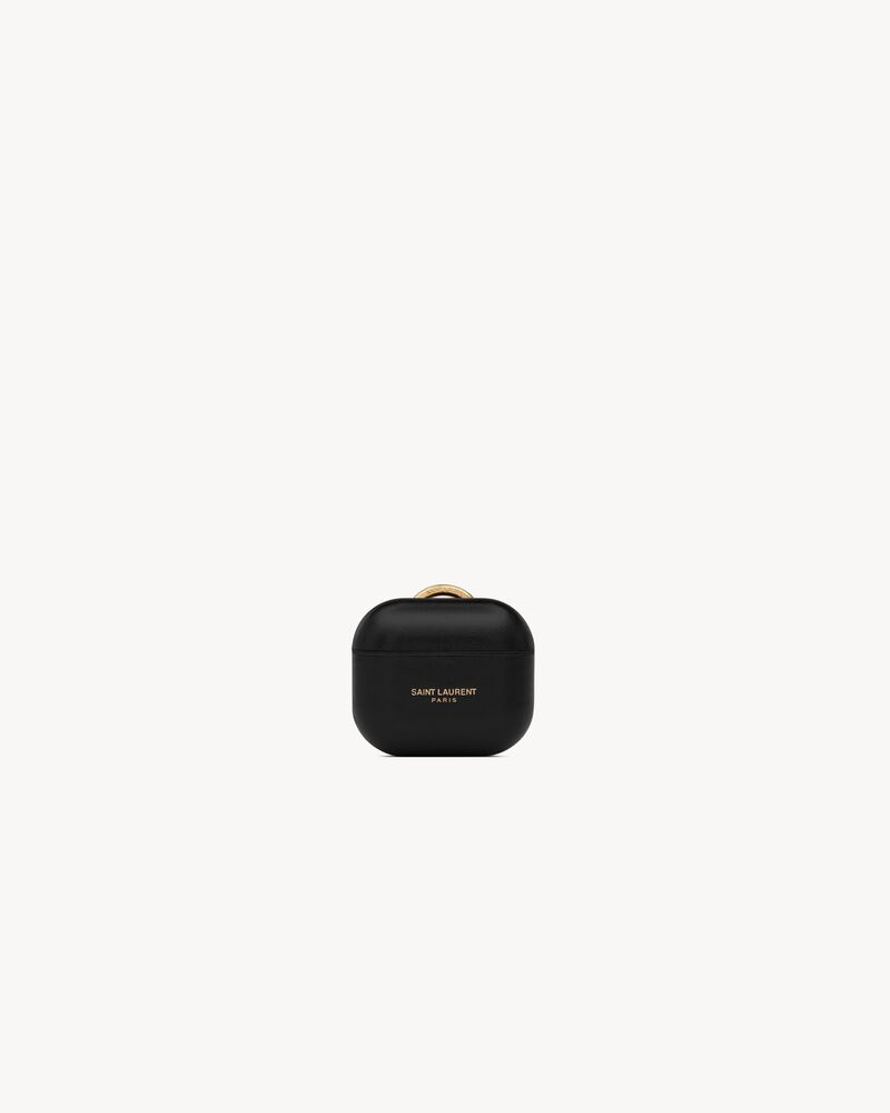 SAINT LAURENT PARIS AIRPODS HOLDER IN SMOOTH LEATHER