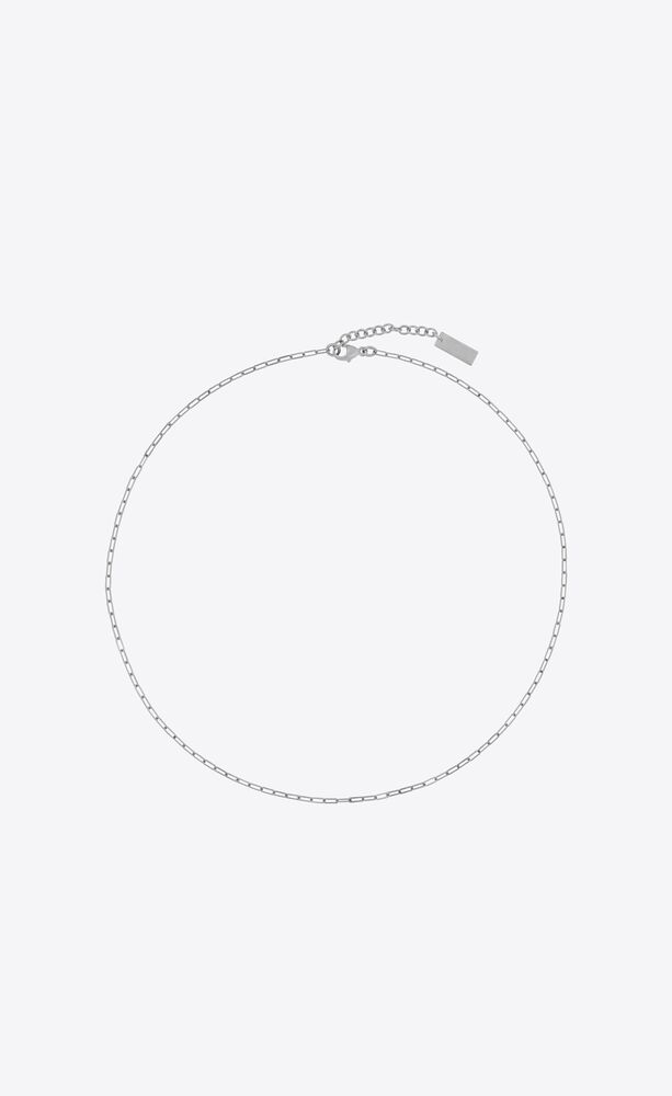short rectangular chain necklace in metal