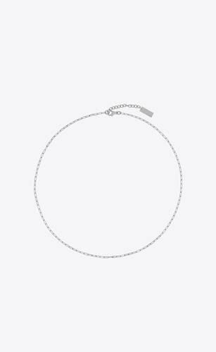 short rectangular chain necklace in metal