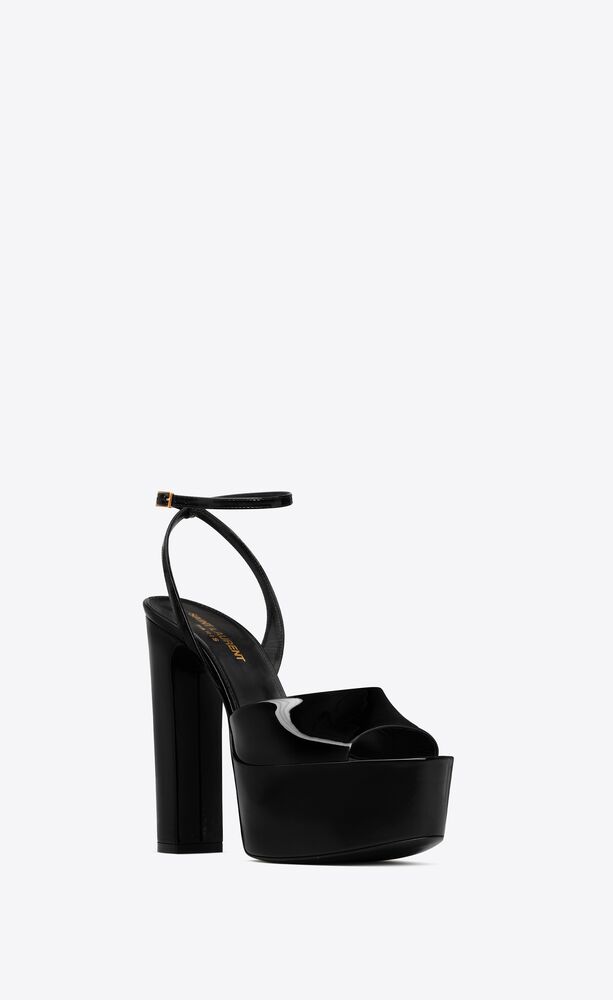 Jodie platform sandals in patent leather | Saint Laurent | YSL.com