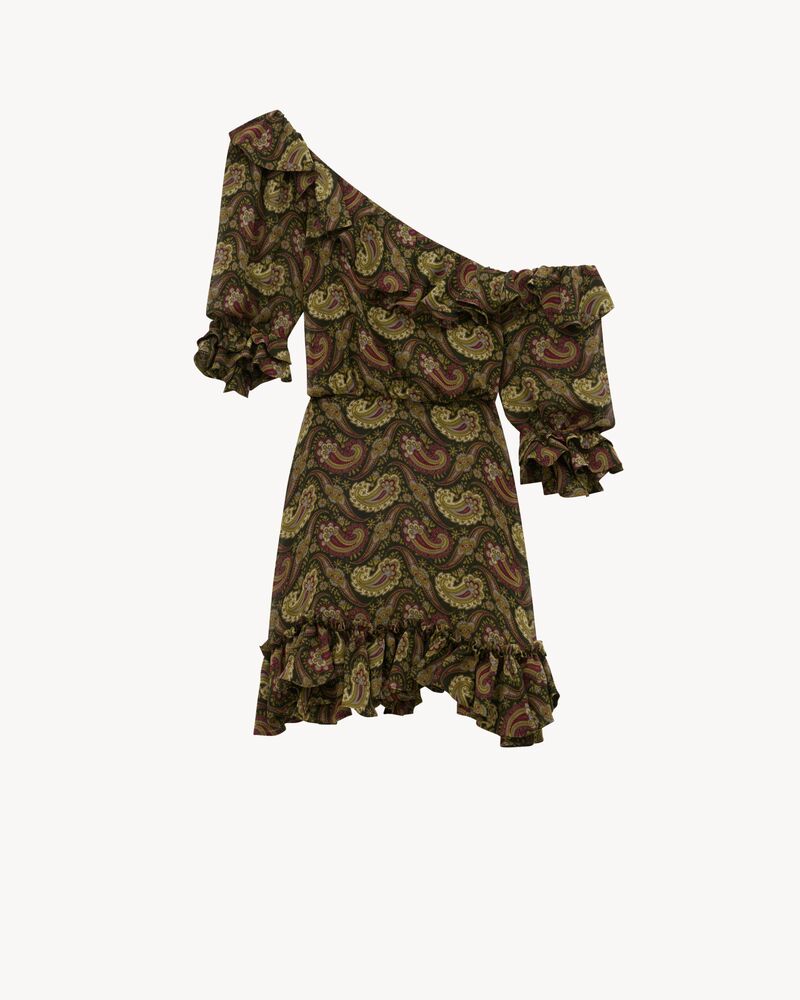 ruffled dress in paisley muslin