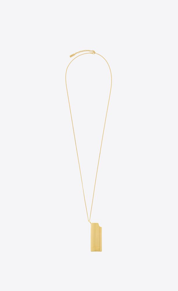 lighter holder necklace in brass