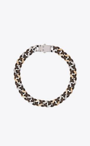 ysl metal curb chain necklace