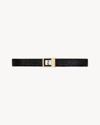 LA 66 buckle belt in crocodile-embossed leather